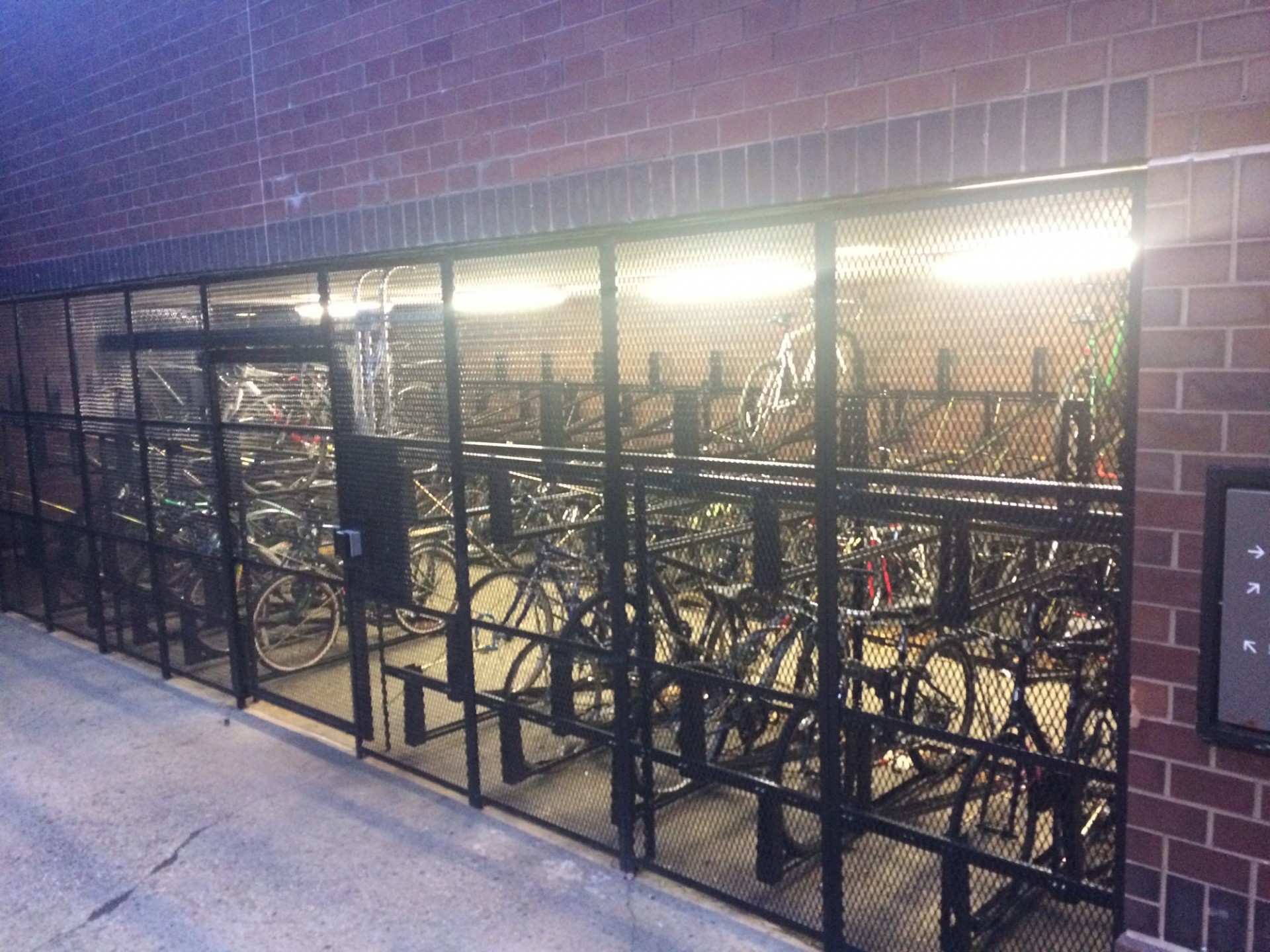 Bike parking enclosure on the Morningside Campus