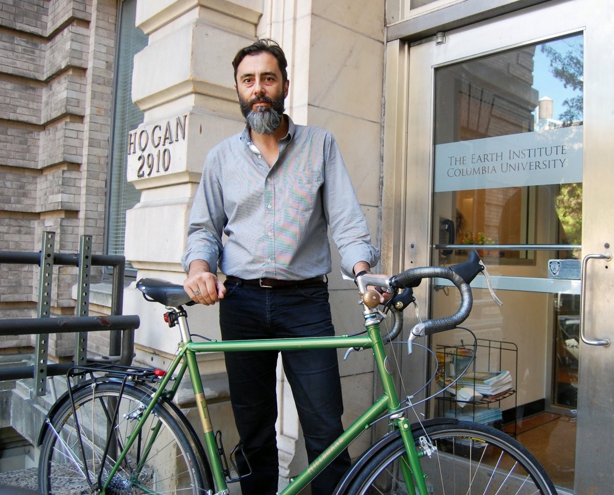 George Sarrinikolaou (Office of Academic and Research Programs, The Earth Institute) commutes by bike to Morningside campus from Prospect Heights, Brooklyn