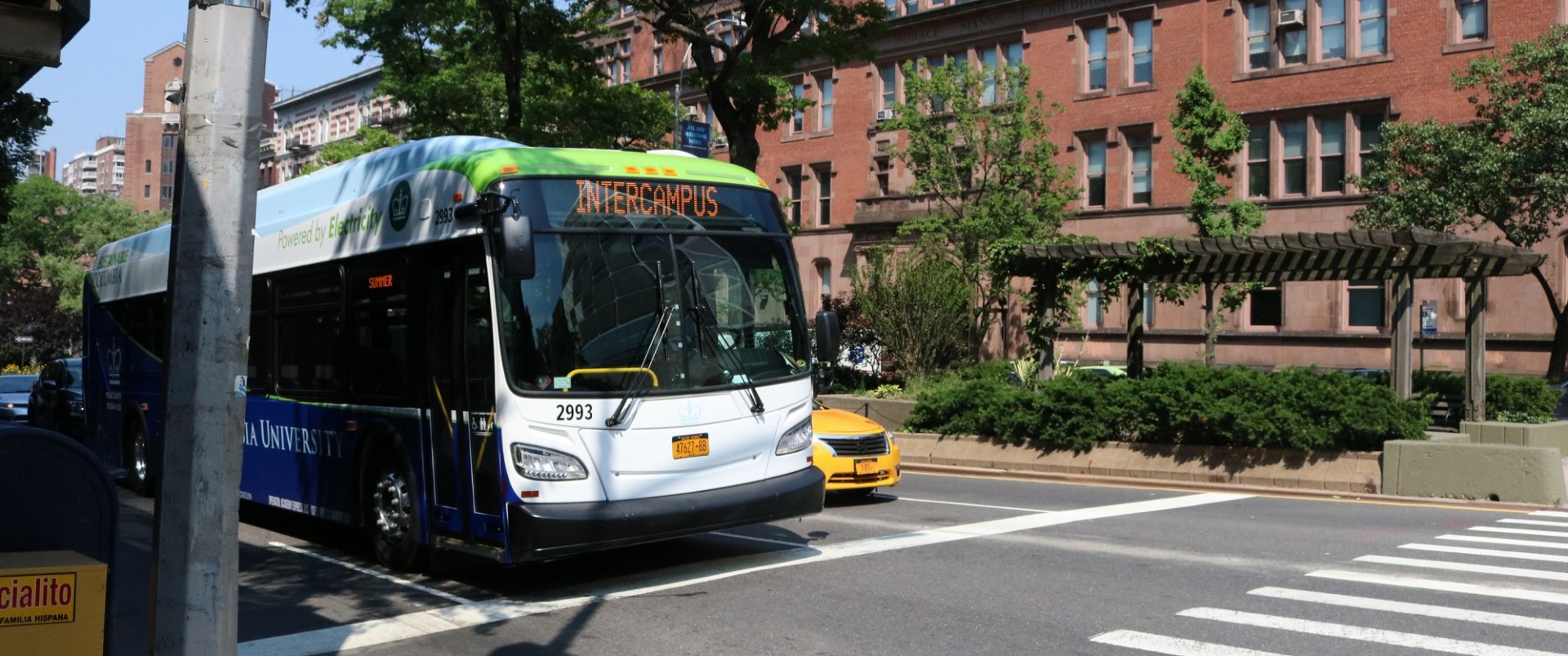 Photo of a Columbia University Intercampus Shuttle bus