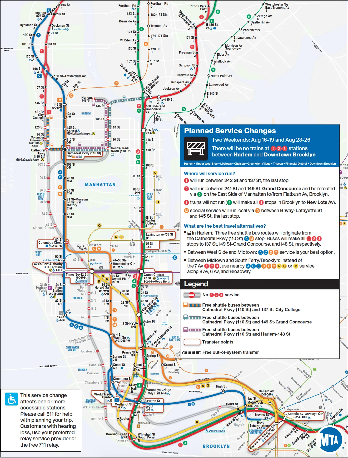 MTA Planned Changes map