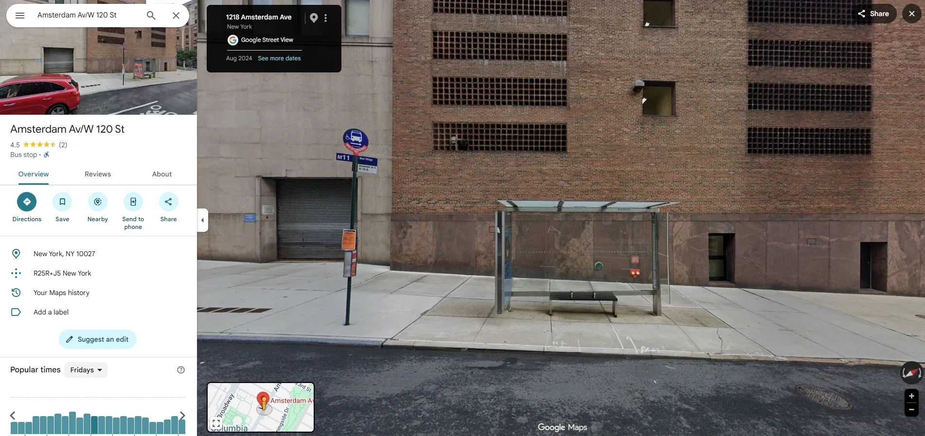 Screenshot of the temporary stop at 120 A