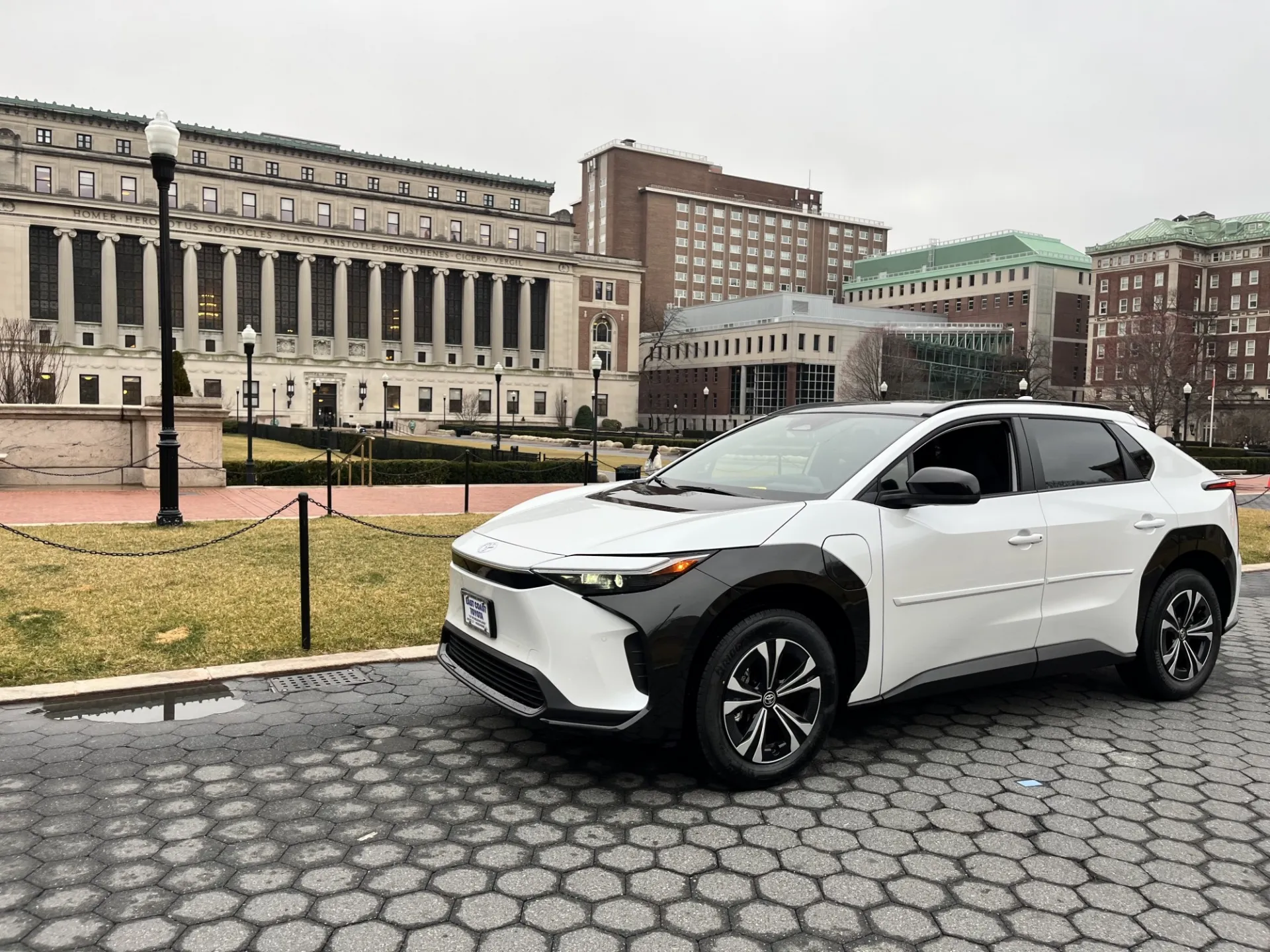 Public Safety's new vehicle parked on College Walk