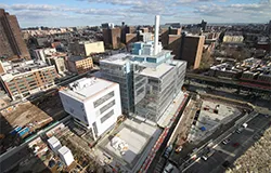 An aerial photo of the Manhattanville Campus and surrounding area.