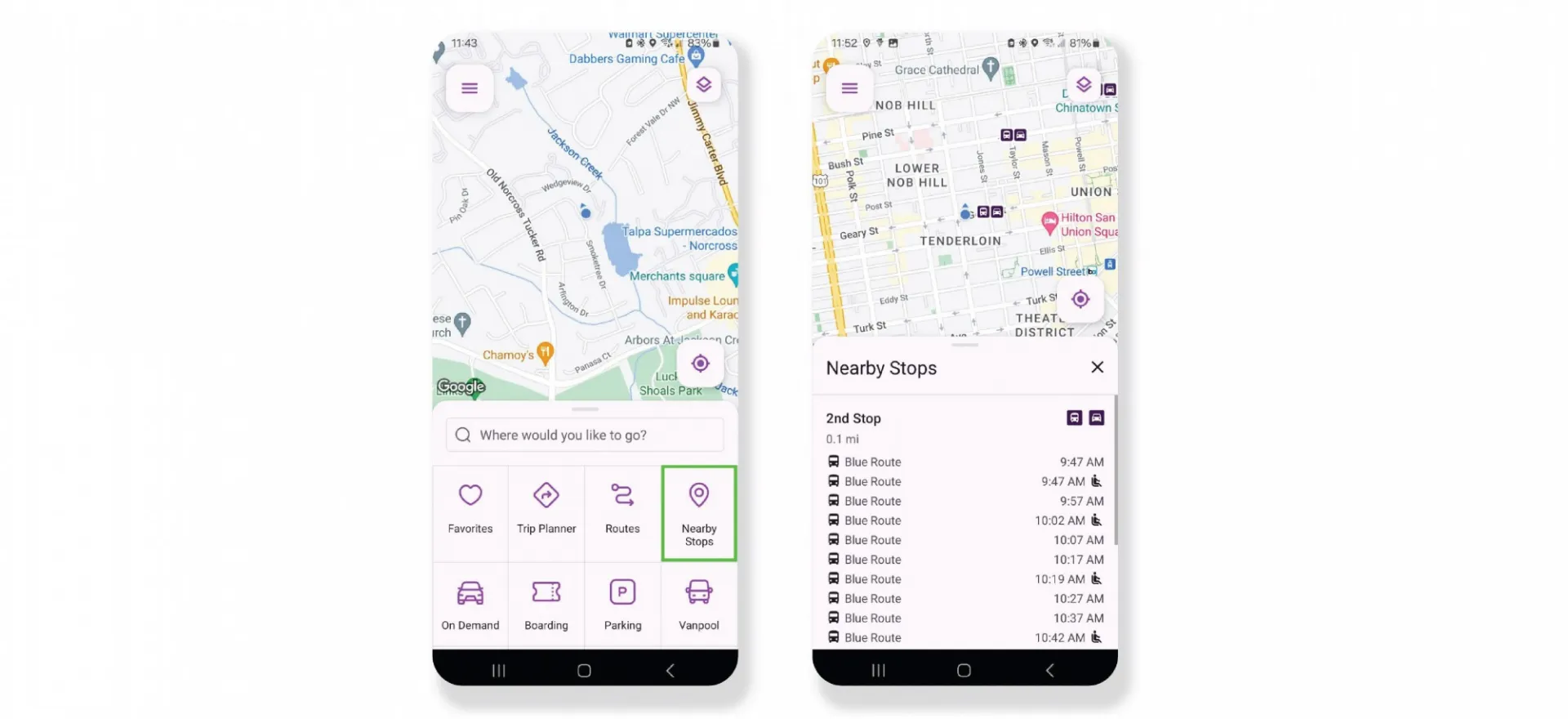 Nearby stops